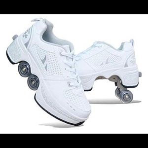 Never worn Shoes with Removable Roller Skates